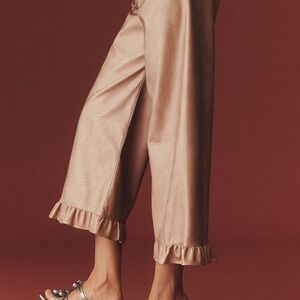 Maeve Blush Ruffle Hem Cropped Pants